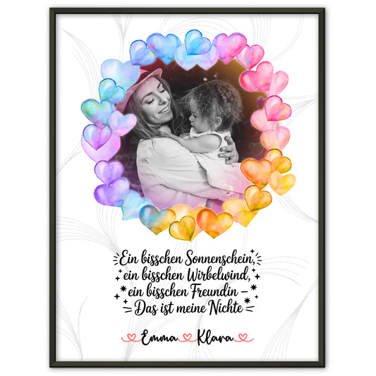 Foto Collage Poster Erstellen Nichte Sonnenschein Wirbelwind - 1 Foto, Name & Wunschtext