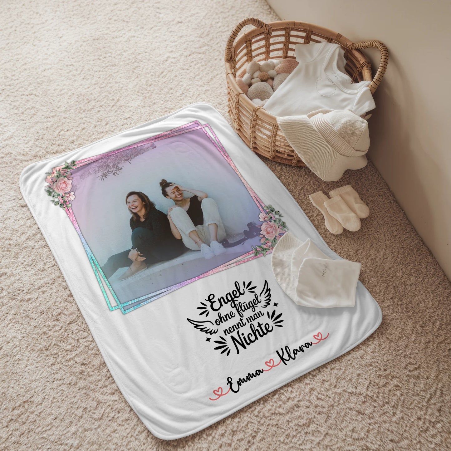 Personalisierte Kuscheldecke Mit Namen, Foto & Spruch