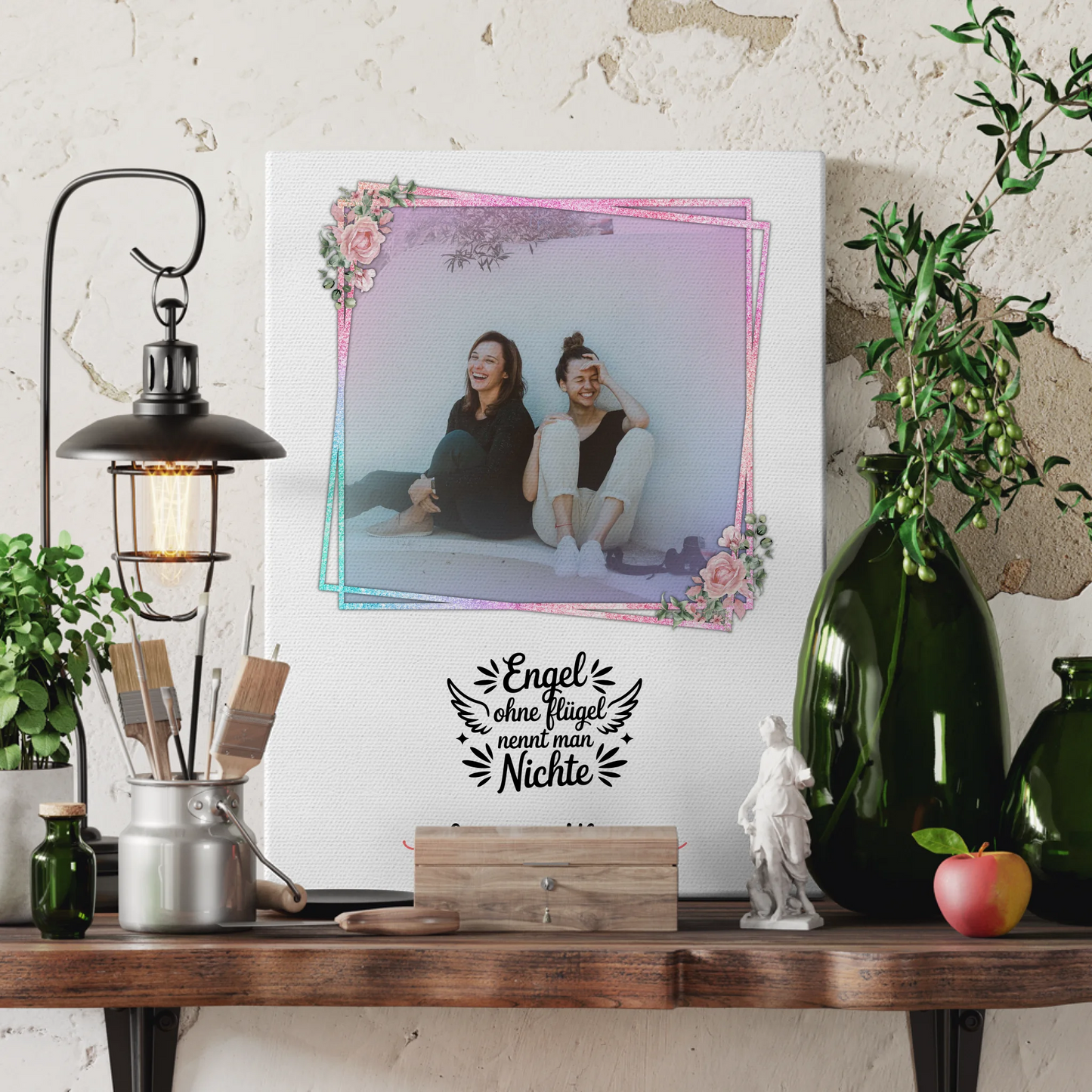 Leinwand Wandbild Bruder ist ein Engel Foto & Namen