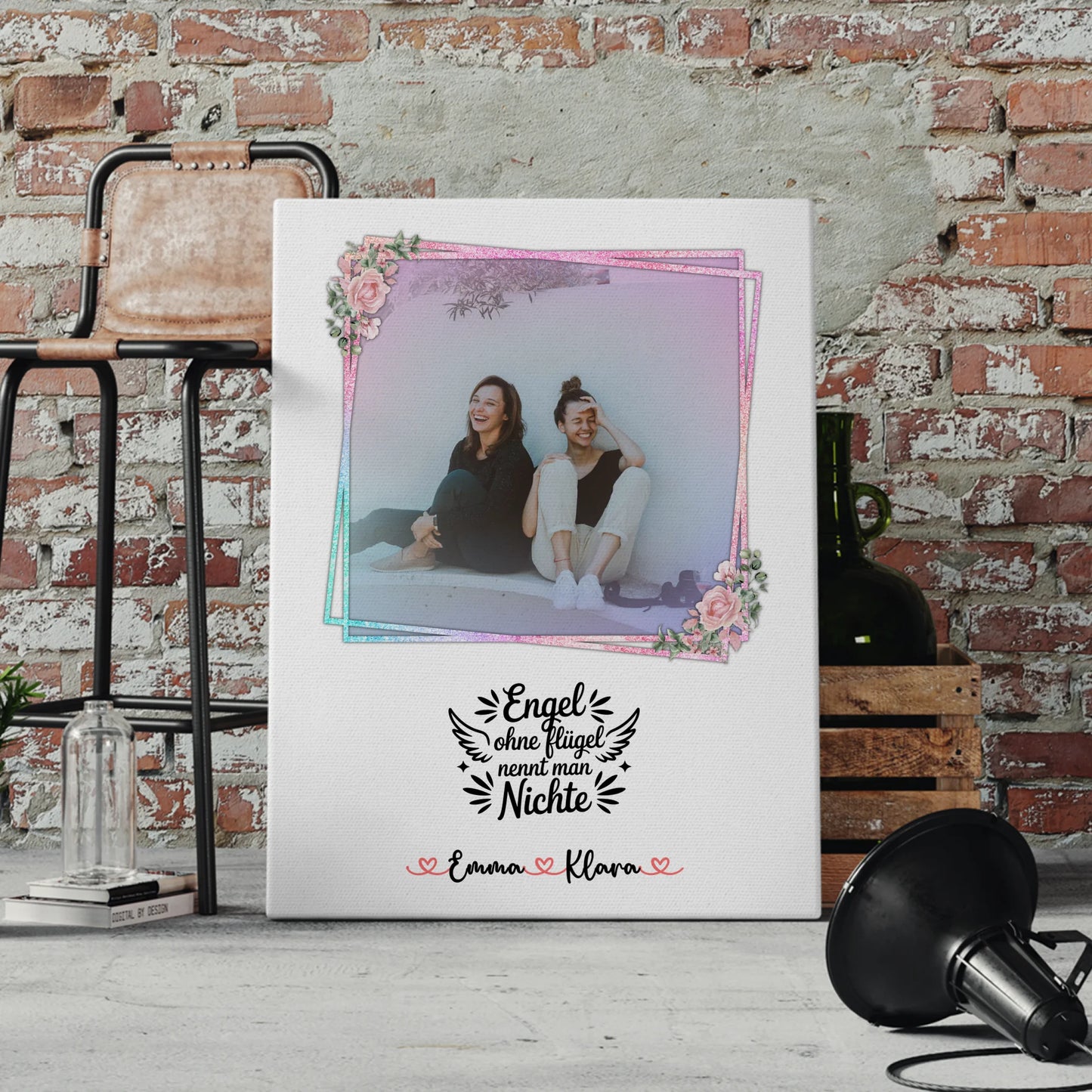 Leinwand Wandbild Bruder ist ein Engel Foto & Namen