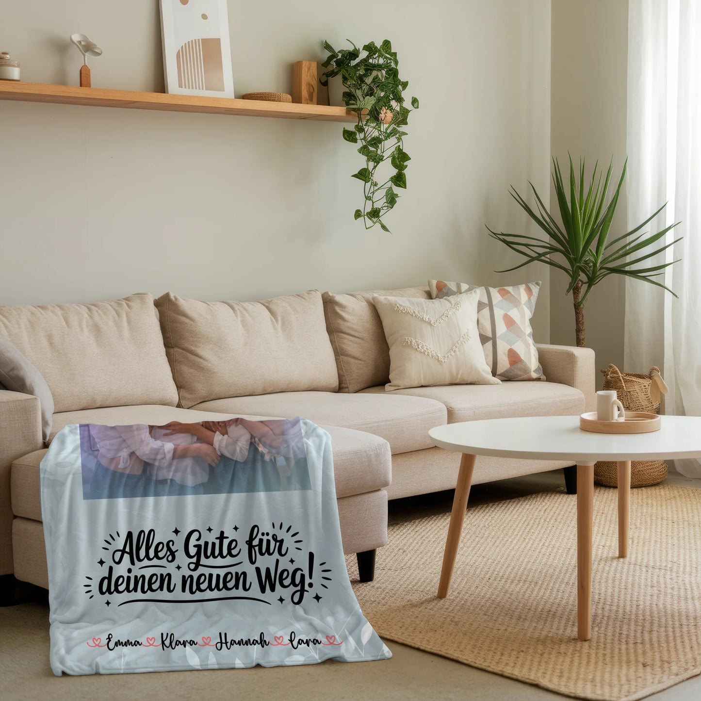 Kuscheldecke Mit Namen Und Motiv mit Foto & eigenem Spruch für Kollegin