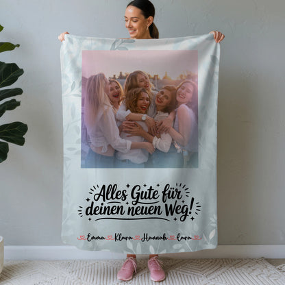 Kuscheldecke Mit Namen Und Motiv mit Foto & eigenem Spruch für Kollegin
