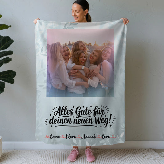 Kuscheldecke Mit Namen Und Motiv mit Foto & eigenem Spruch für Kollegin