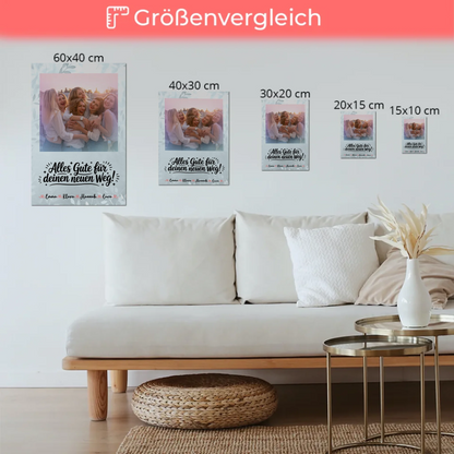 Magnetisches Fotoboard Wandbild Mit Foto, Namen und Wunschtext Alles Gute für deinen Weg