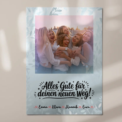 Magnetisches Fotoboard Wandbild Mit Foto, Namen und Wunschtext Alles Gute für deinen Weg
