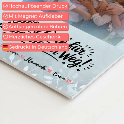 Magnetisches Fotoboard Wandbild Mit Foto, Namen und Wunschtext Alles Gute für deinen Weg