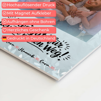 Magnetisches Fotoboard Wandbild Mit Foto, Namen und Wunschtext Alles Gute für deinen Weg