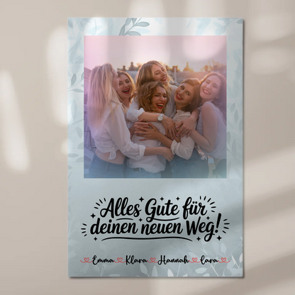 Magnetisches Fotoboard Wandbild Mit Foto, Namen und Wunschtext Alles Gute für deinen Weg