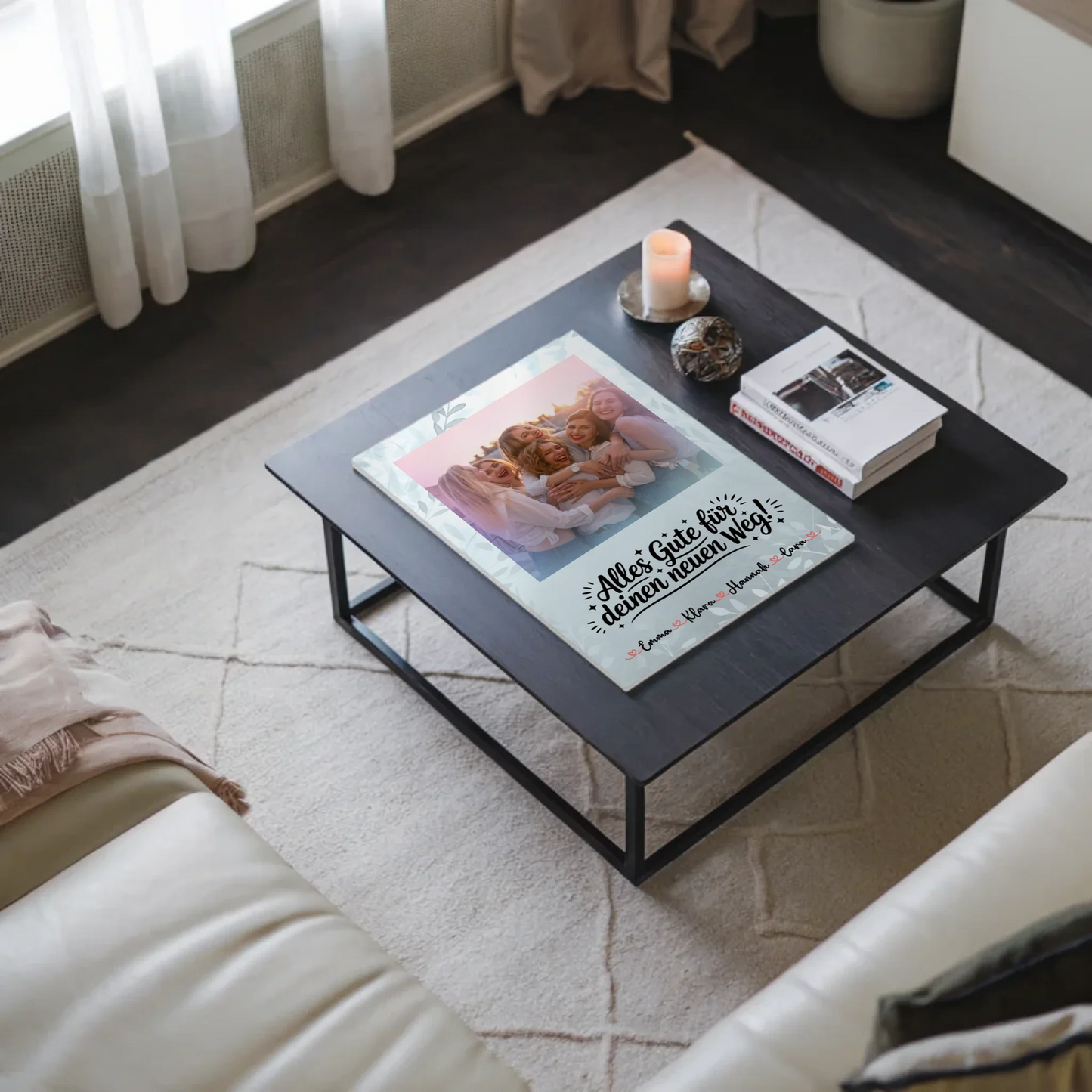 Magnetisches Fotoboard Wandbild Mit Foto, Namen und Wunschtext Alles Gute für deinen Weg