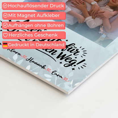 Magnetisches Fotoboard Wandbild Mit Foto, Namen und Wunschtext Alles Gute für deinen Weg