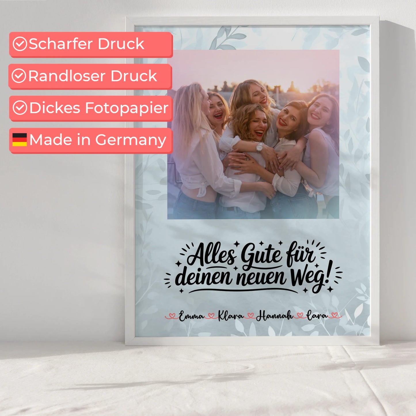 Team Abschied Poster mit Foto, Namen & eigenem Spruch Alles Gute für deinen neuen Weg