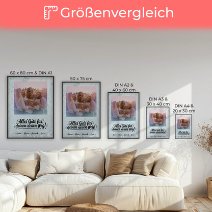 Team Abschied Poster mit Foto, Namen & eigenem Spruch Alles Gute für deinen neuen Weg