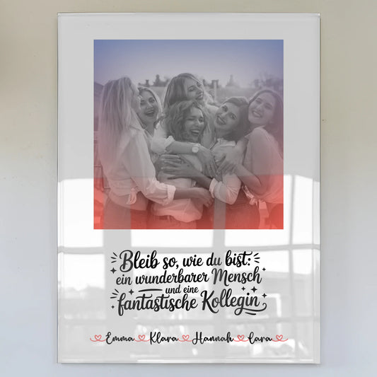 Acrylglas Mit Foto - Fantastische Kollegin mit Namen Foto Black & White Wunschtext