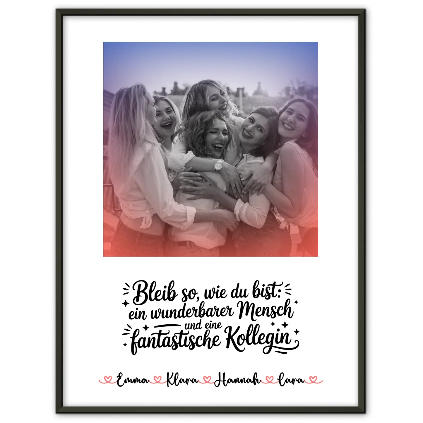 Team Abschied Poster Fantastische Kollegin mit Namen, Foto & Black & White mit Spruch