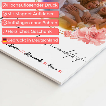 Fotoboard Poster Mit Magnet Mit Foto, Namen & Wunschtext für Kollegin