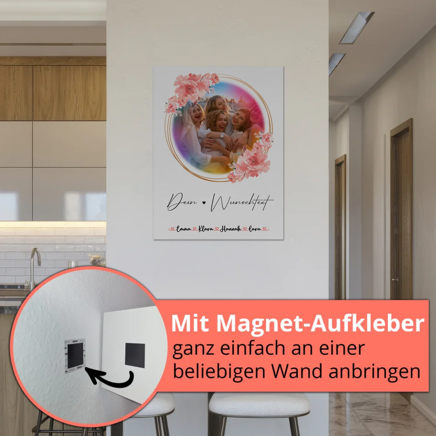 Fotoboard Poster Mit Magnet Mit Foto, Namen & Wunschtext für Kollegin