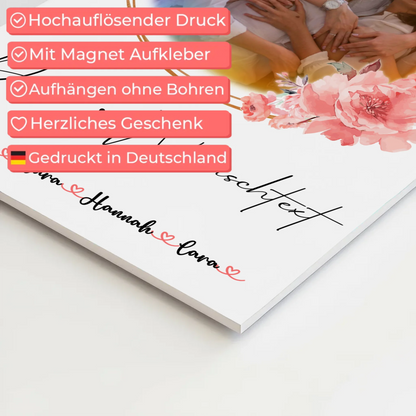Fotoboard Poster Mit Magnet Mit Foto, Namen & Wunschtext für Kollegin