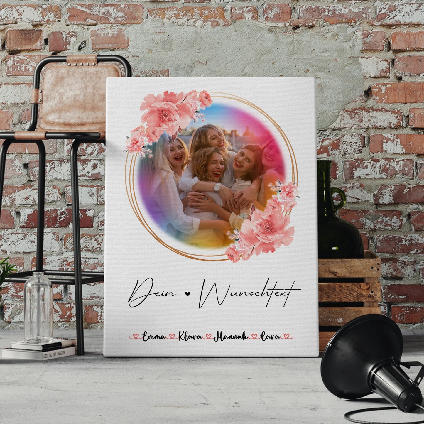 Leinwand Bild personalisiert mit Foto, Namen & Wunschtext für Kollegin