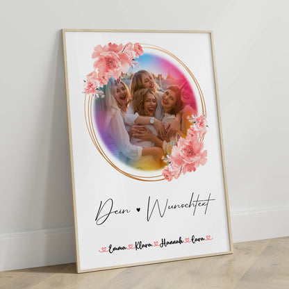 Abschied Kollegin Poster mit Foto, Namen & Wunschtext personalisiert