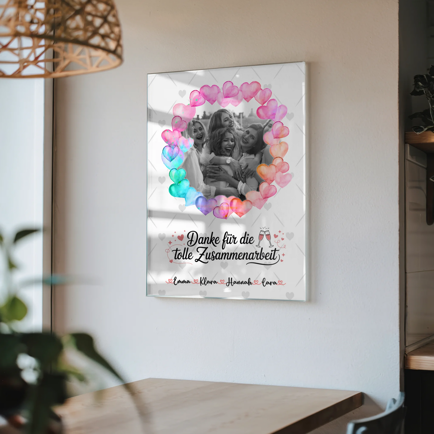 Foto Acrylglas Danke für die gute Zusammenarbeit Kollegin mit Namen