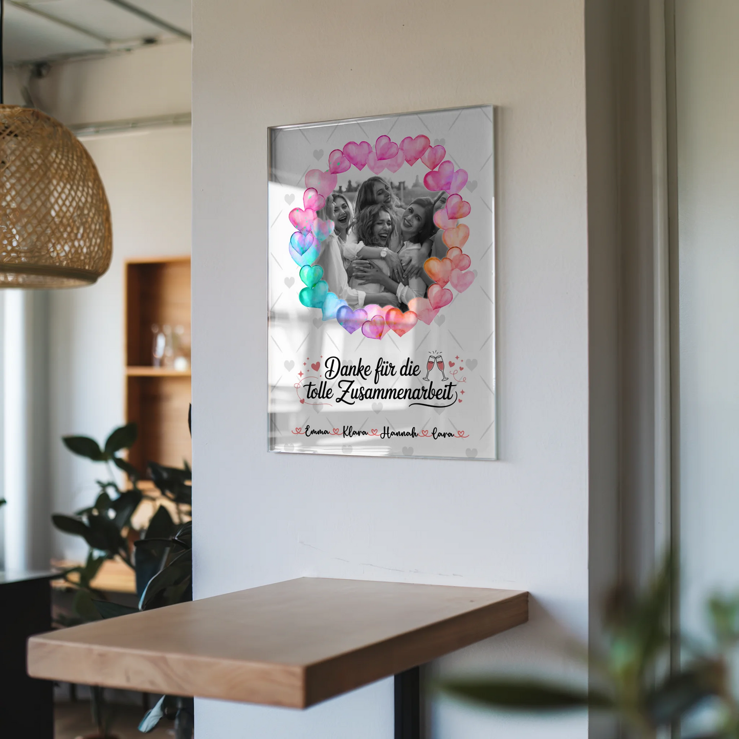 Foto Acrylglas Danke für die gute Zusammenarbeit Kollegin mit Namen