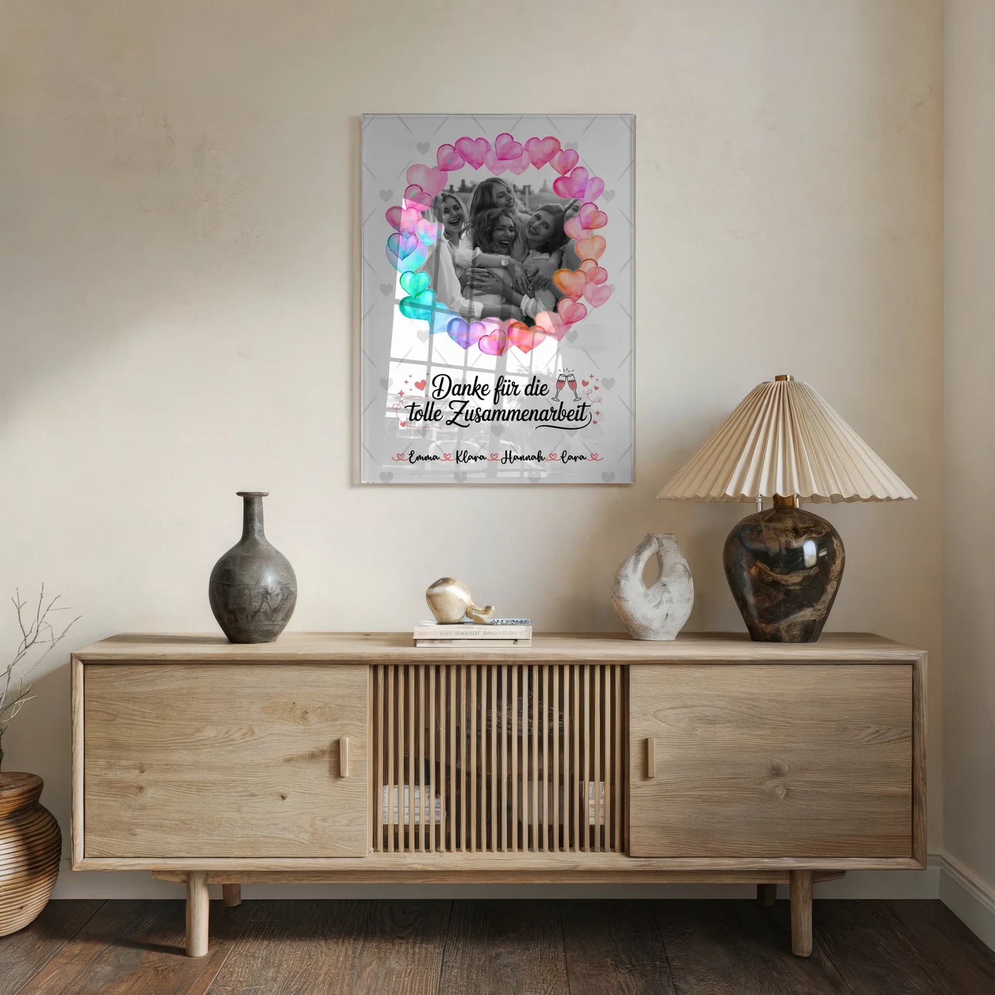 Foto Acrylglas Danke für die gute Zusammenarbeit Kollegin mit Namen