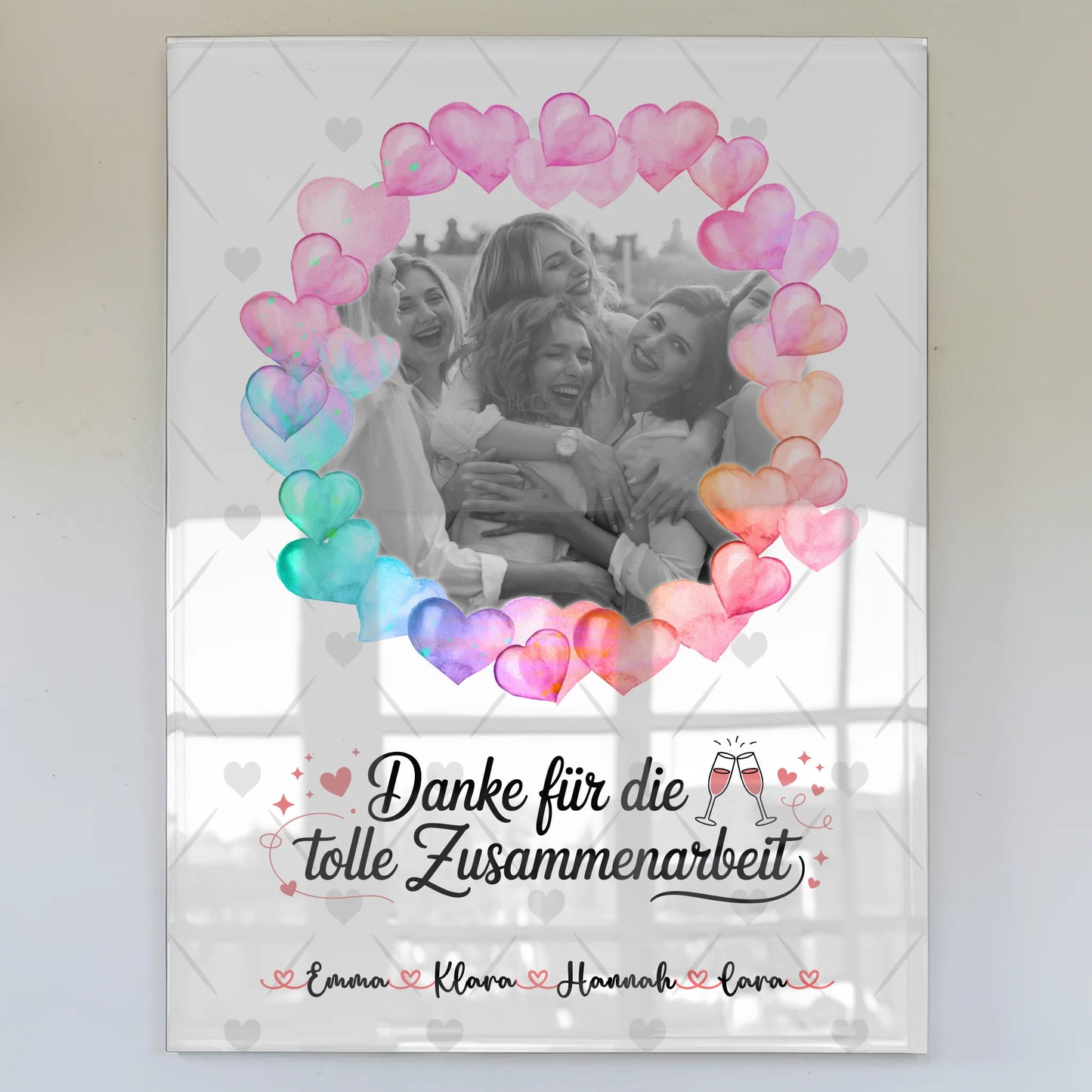 Foto Acrylglas Danke für die gute Zusammenarbeit Kollegin mit Namen