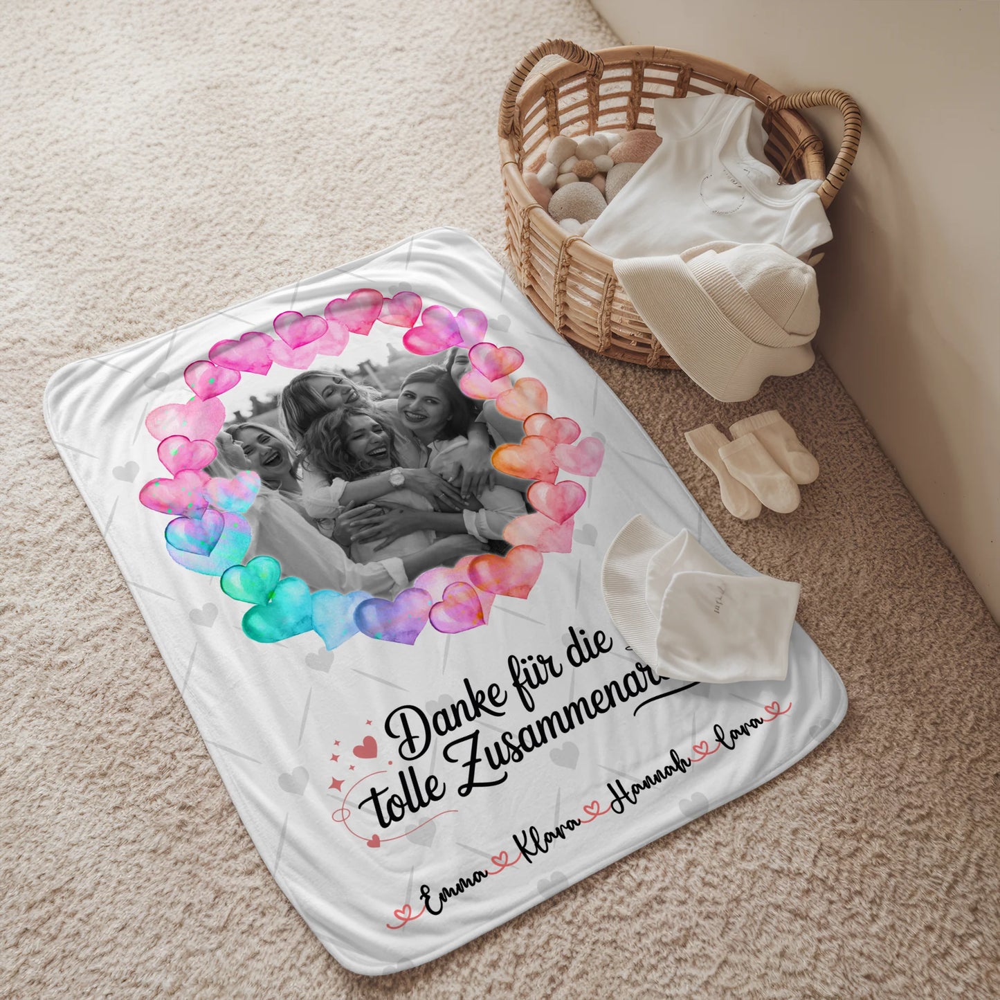 Decke Mit Namen - Danke für die gute Zusammenarbeit Kollegin Foto