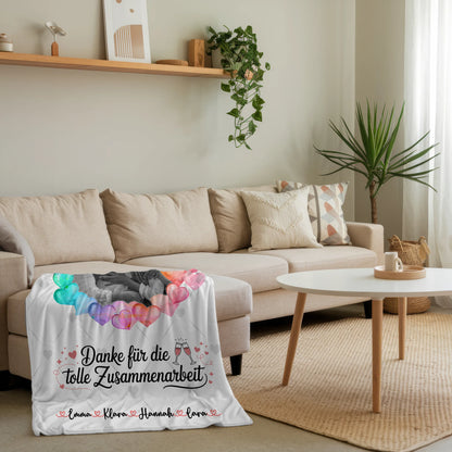 Decke Mit Namen - Danke für die gute Zusammenarbeit Kollegin Foto