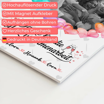 Fotoboard Magnet Wandbild Danke Kollegin mit Foto & Namen