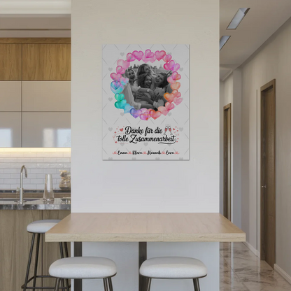 Fotoboard Magnet Wandbild Danke Kollegin mit Foto & Namen