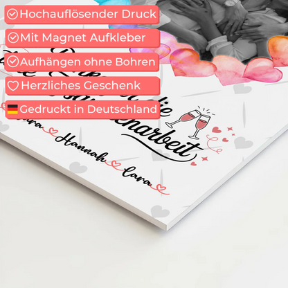 Fotoboard Magnet Wandbild Danke Kollegin mit Foto & Namen