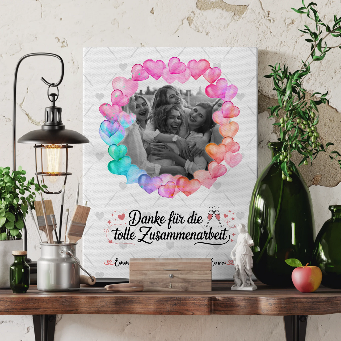 Leinwand Collagen Erstellen mit Namen Foto Danke Kollegin