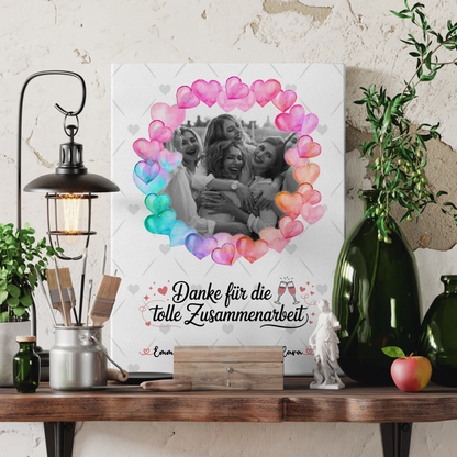 Leinwand Collagen Erstellen mit Namen Foto Danke Kollegin