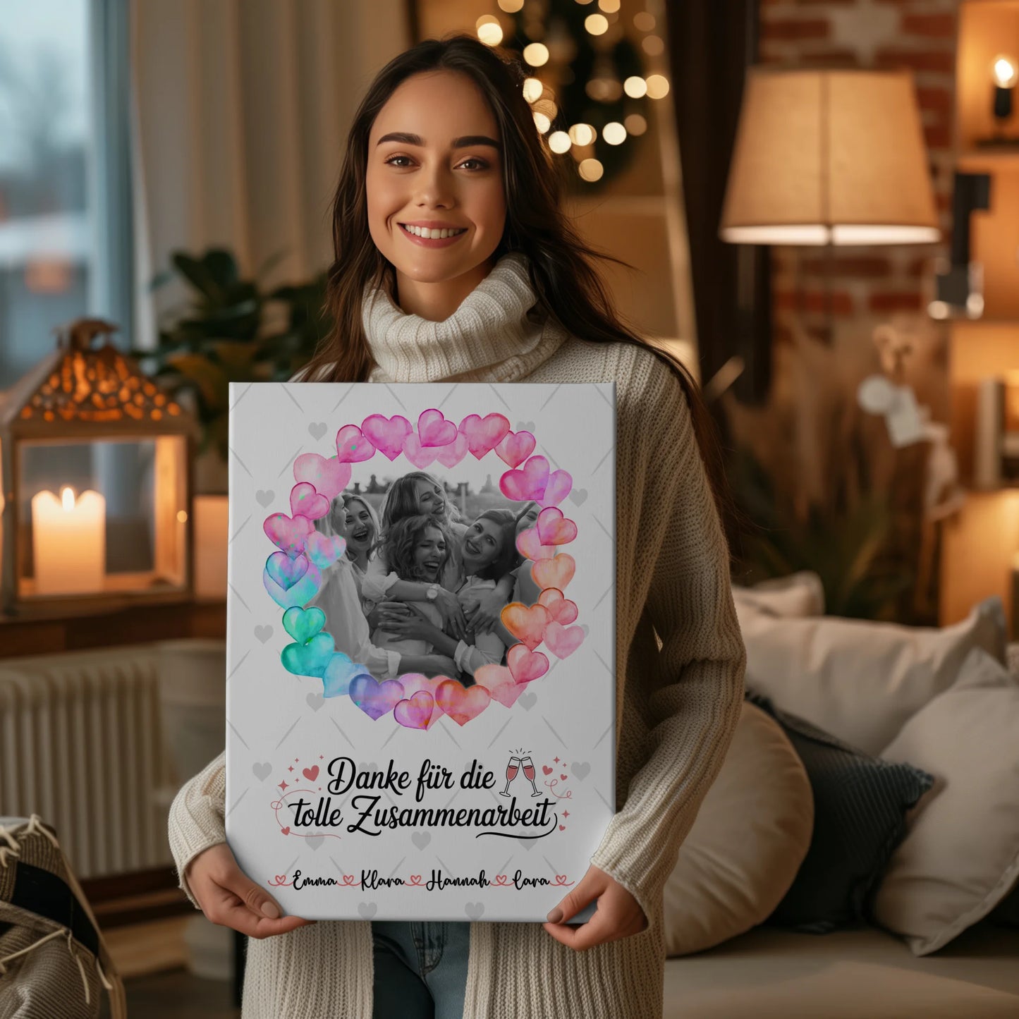 Leinwand Collagen Erstellen mit Namen Foto Danke Kollegin