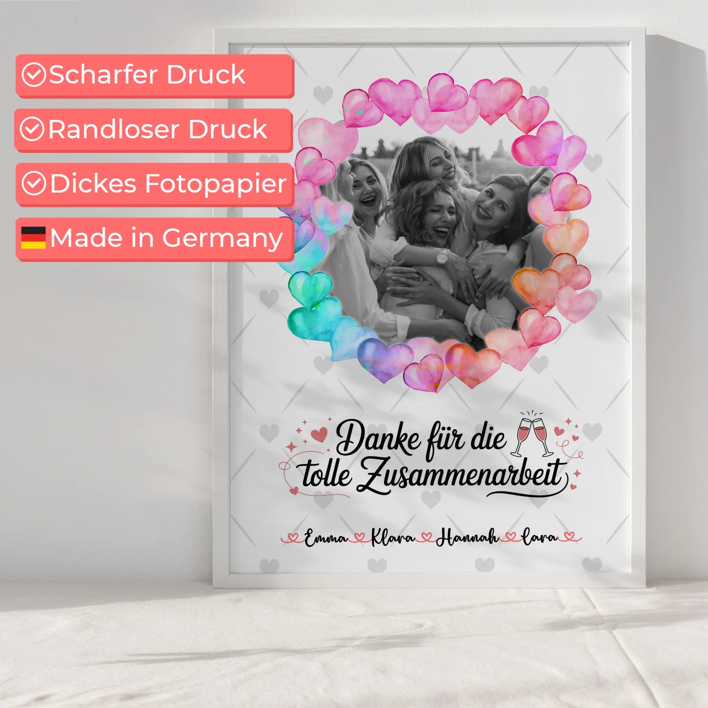 Kollegin Poster Abschied mit Foto, Namen und Wunschtext