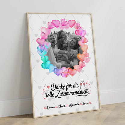 Kollegin Poster Abschied mit Foto, Namen und Wunschtext