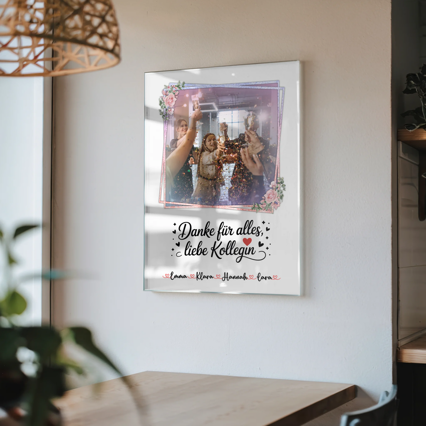 Personalisiertes Acrylglas Danke für alles Kollegin Mit Foto & Namen Wunschtext