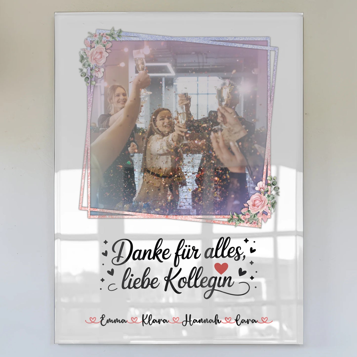 Personalisiertes Acrylglas Danke für alles Kollegin Mit Foto & Namen Wunschtext