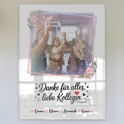 Personalisiertes Acrylglas Danke für alles Kollegin Mit Foto & Namen Wunschtext
