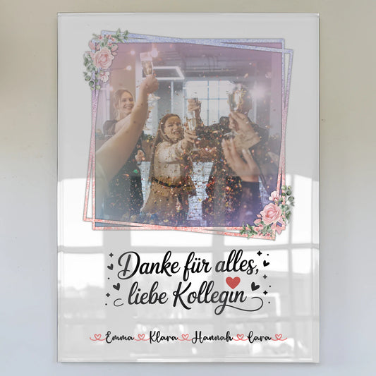 Personalisiertes Acrylglas Danke für alles Kollegin Mit Foto & Namen Wunschtext