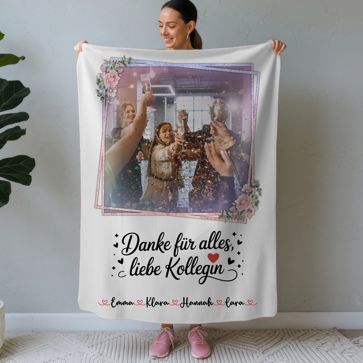 Kuscheldecke Mit Namen Danke für alles Kollegin Mit Foto & Namen Wunschtext