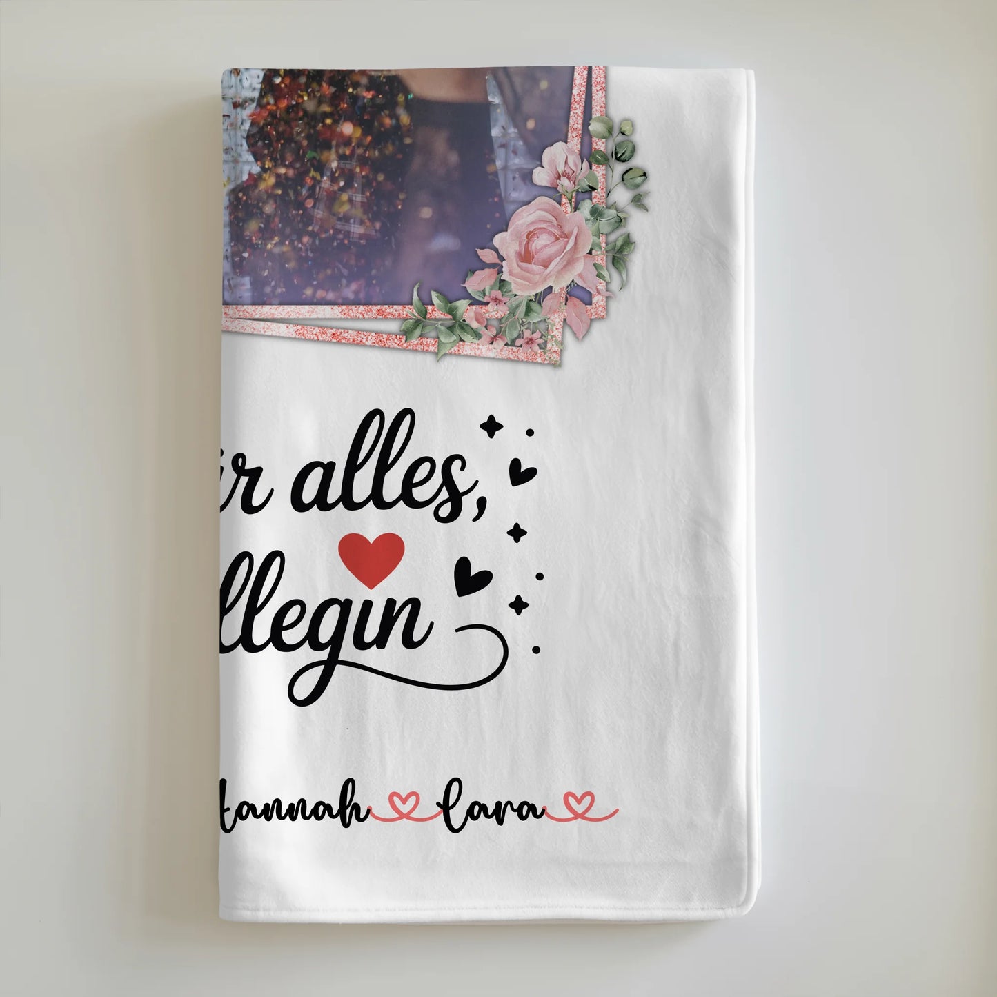 Kuscheldecke Mit Namen Danke für alles Kollegin Mit Foto & Namen Wunschtext