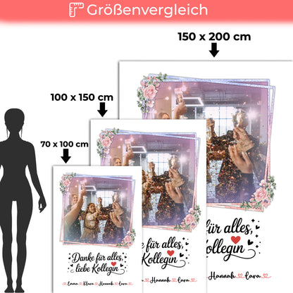 Kuscheldecke Mit Namen Danke für alles Kollegin Mit Foto & Namen Wunschtext