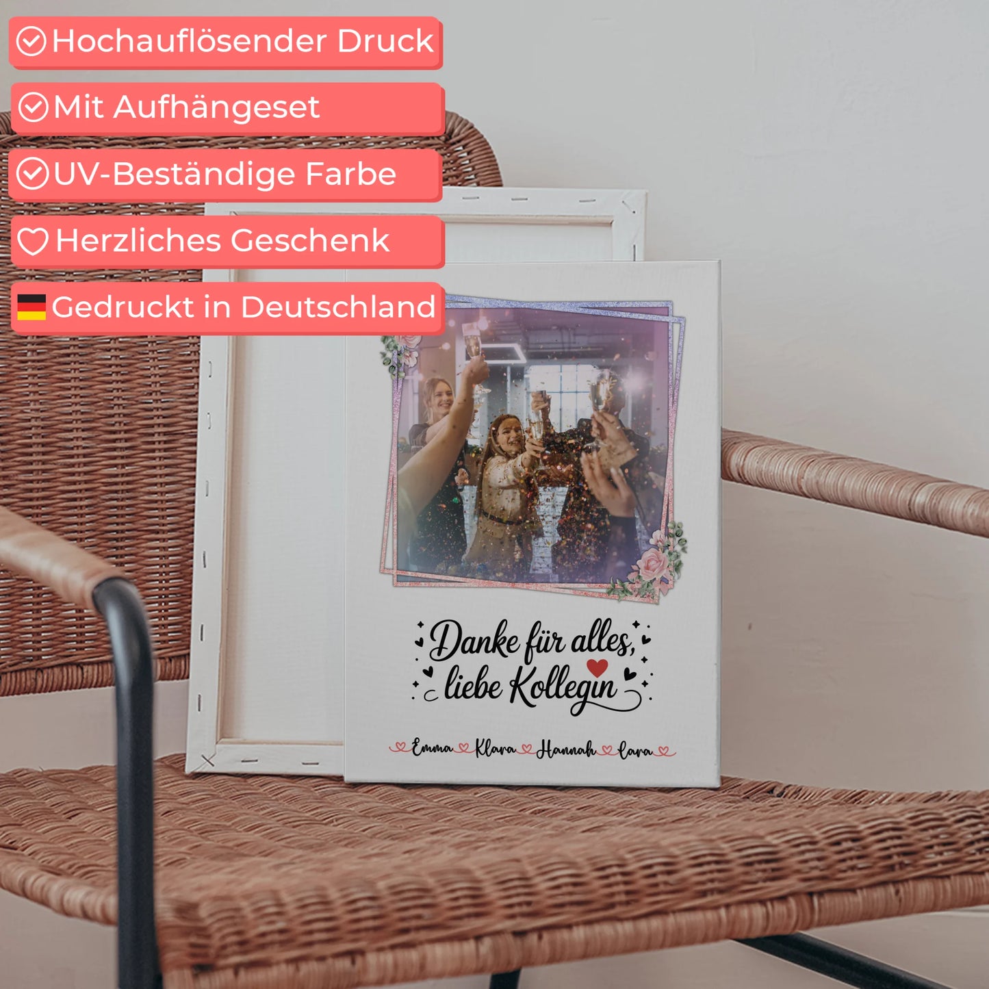 Fotocollage Großes Bild Aus Vielen Kleinen Leinwand Danke für alles Kollegin Foto & Namen