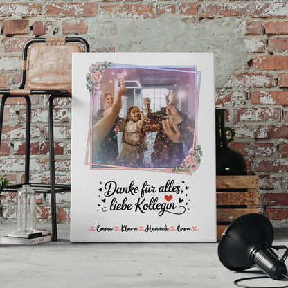 Fotocollage Großes Bild Aus Vielen Kleinen Leinwand Danke für alles Kollegin Foto & Namen