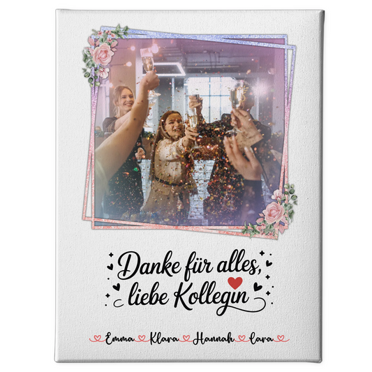 Fotocollage Großes Bild Aus Vielen Kleinen Leinwand Danke für alles Kollegin Foto & Namen