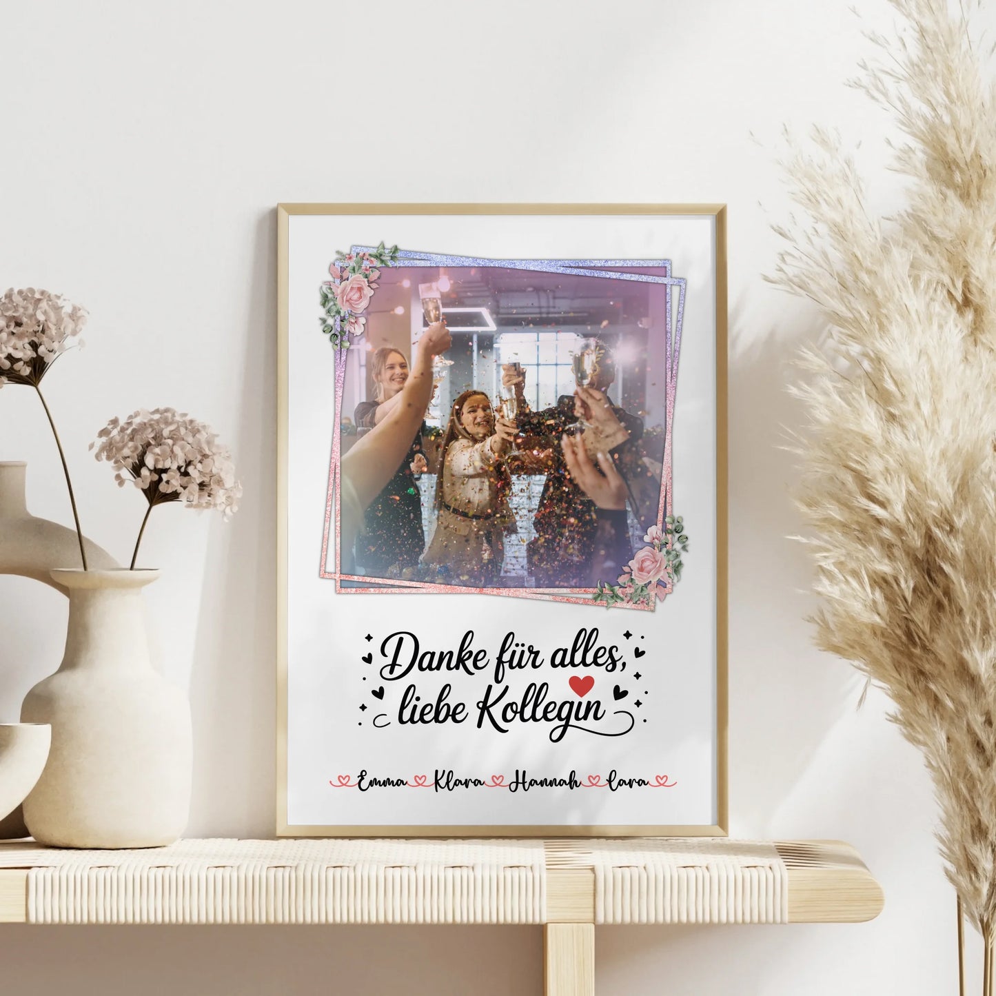 Team Abschied Poster Danke für alles Kollegin - Mit Foto & Namen, eigener Spruch