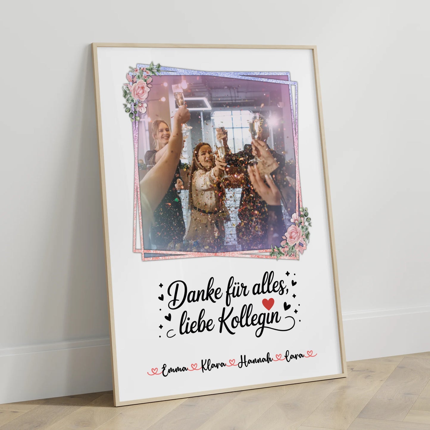 Team Abschied Poster Danke für alles Kollegin - Mit Foto & Namen, eigener Spruch