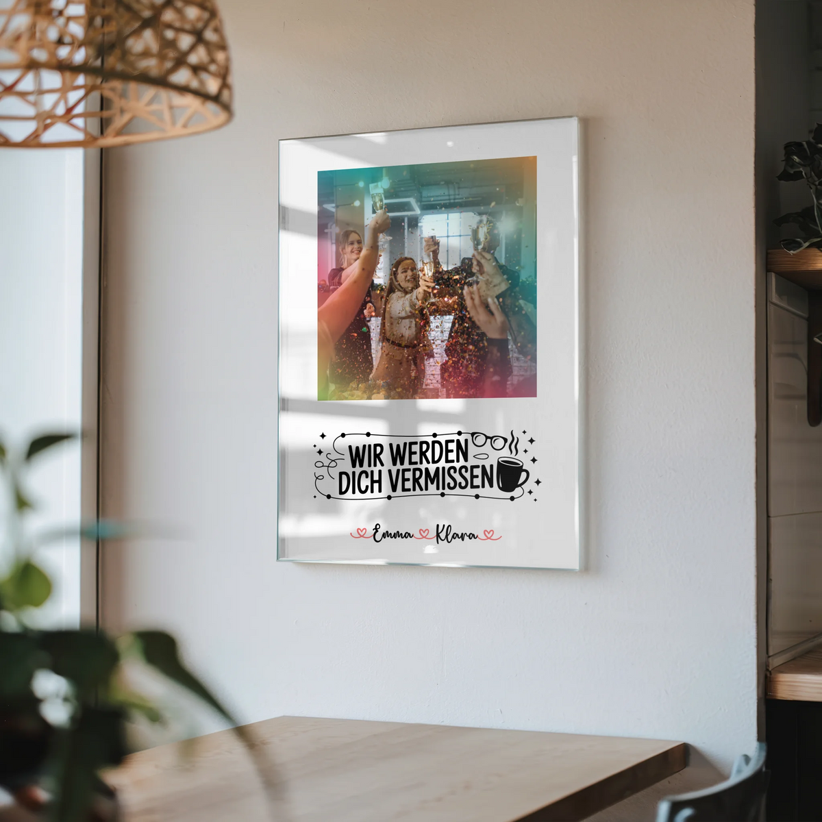 Acrylglas Bild Wir werden dich vermissen Chefin 7 Foto & Namen mit eigenem Spruch
